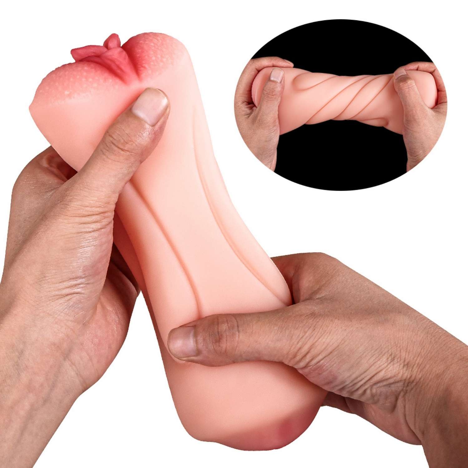 Karen - Çift Taraflı Oral Vajina Çift Girişli Realistik Mastürbatör Isıtmalı Titreşimli Double Yapay Vajina