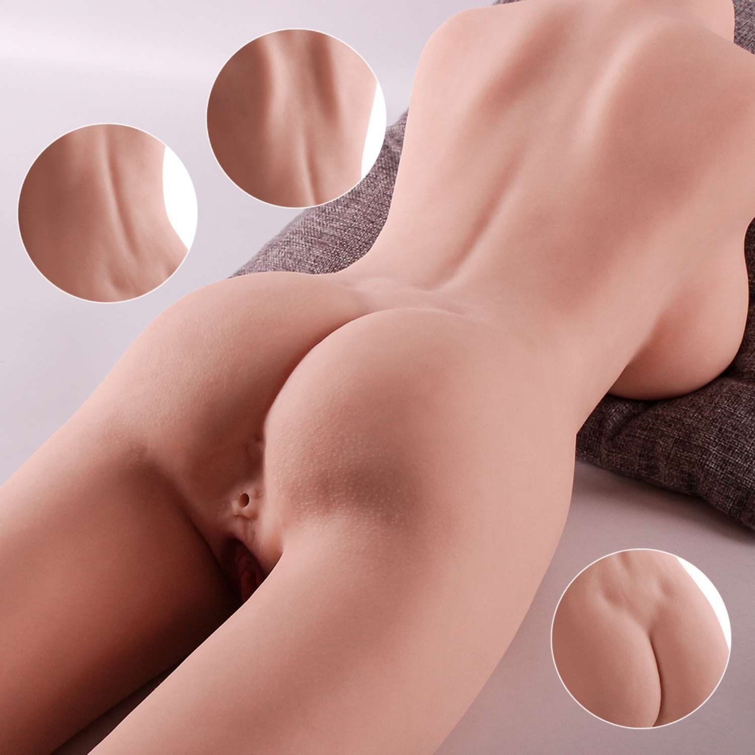 Lana - Büyük Boy Realistik Manken Anal Vajina Girişli 2 in 1 Titreşimli Isıtmalı Suni Vajina 7.5 KG