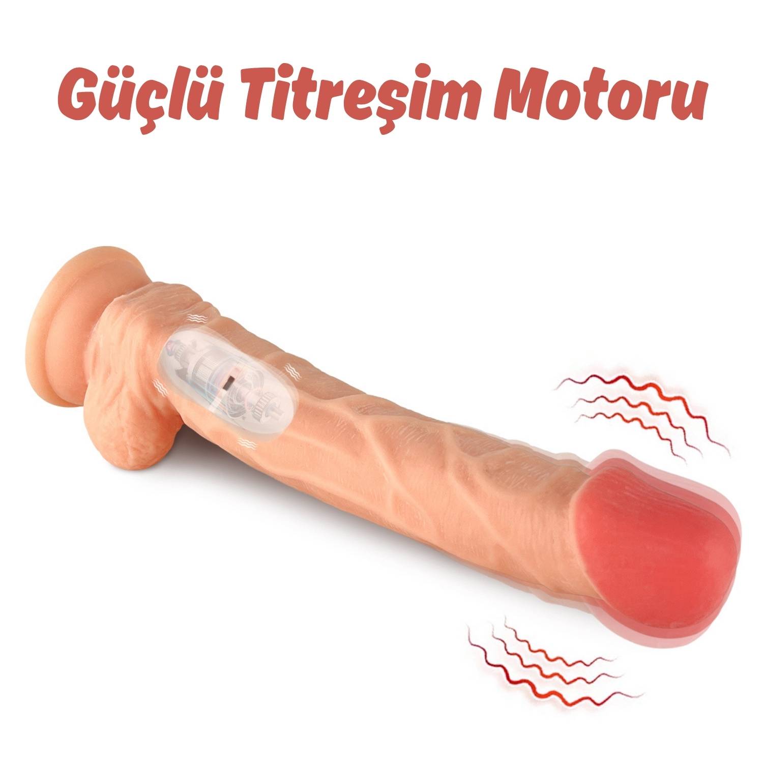 Liam - Kumandalı Vantuzlu Güçlü Titreşimli Gerçekçi Yapay Penis Realistik Dokuda Dildo 23 CM