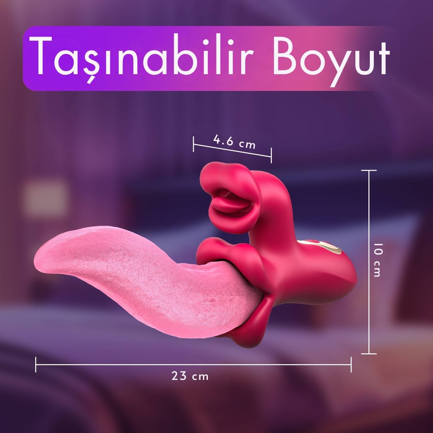 Lori - Şarjlı 360° Rotasyon Hareketli ve Güçlü Titreşimli Aynı Anda G Spot ve Klitoris Uyarıcı Dil Vibratör