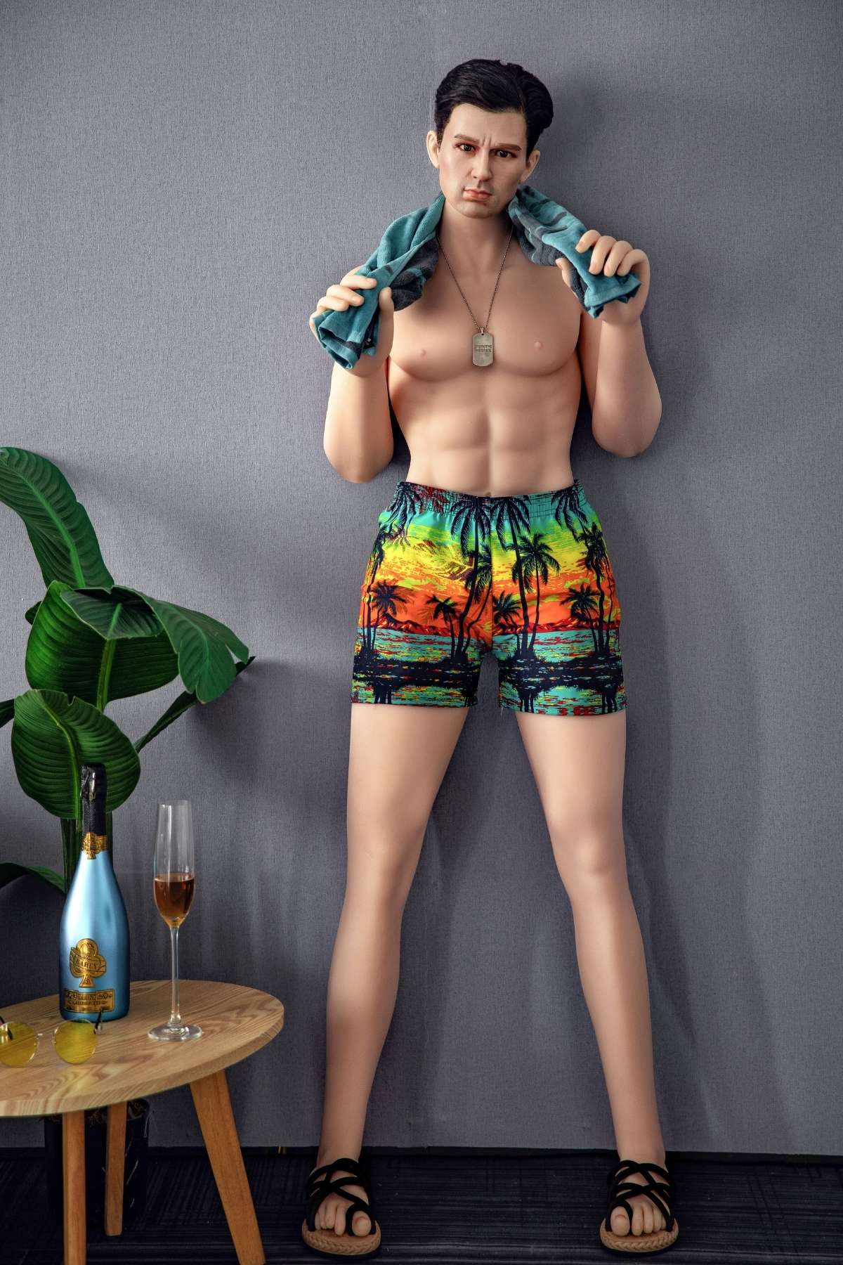 Adrian - Silicone Head Hair Transplant Evo Skeleton Sex Doll İskeletli Tam Boy Erkek Realistik Manken 160 CM