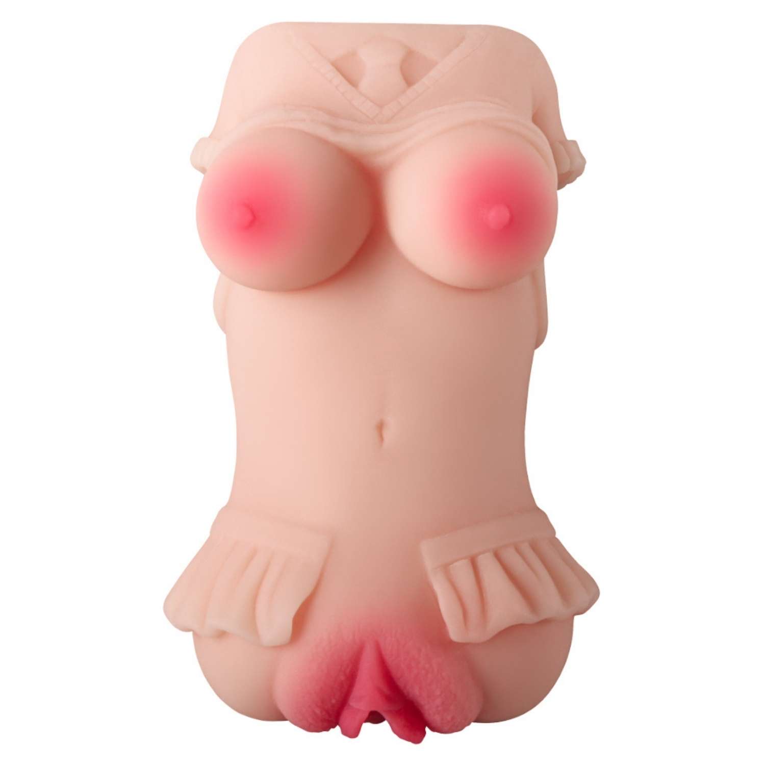 Amelia - Kolay Saklanabilir Cep Boy Titreşimli Isıtmalı Suni Vajina Realistik Mastürbatör 13 CM