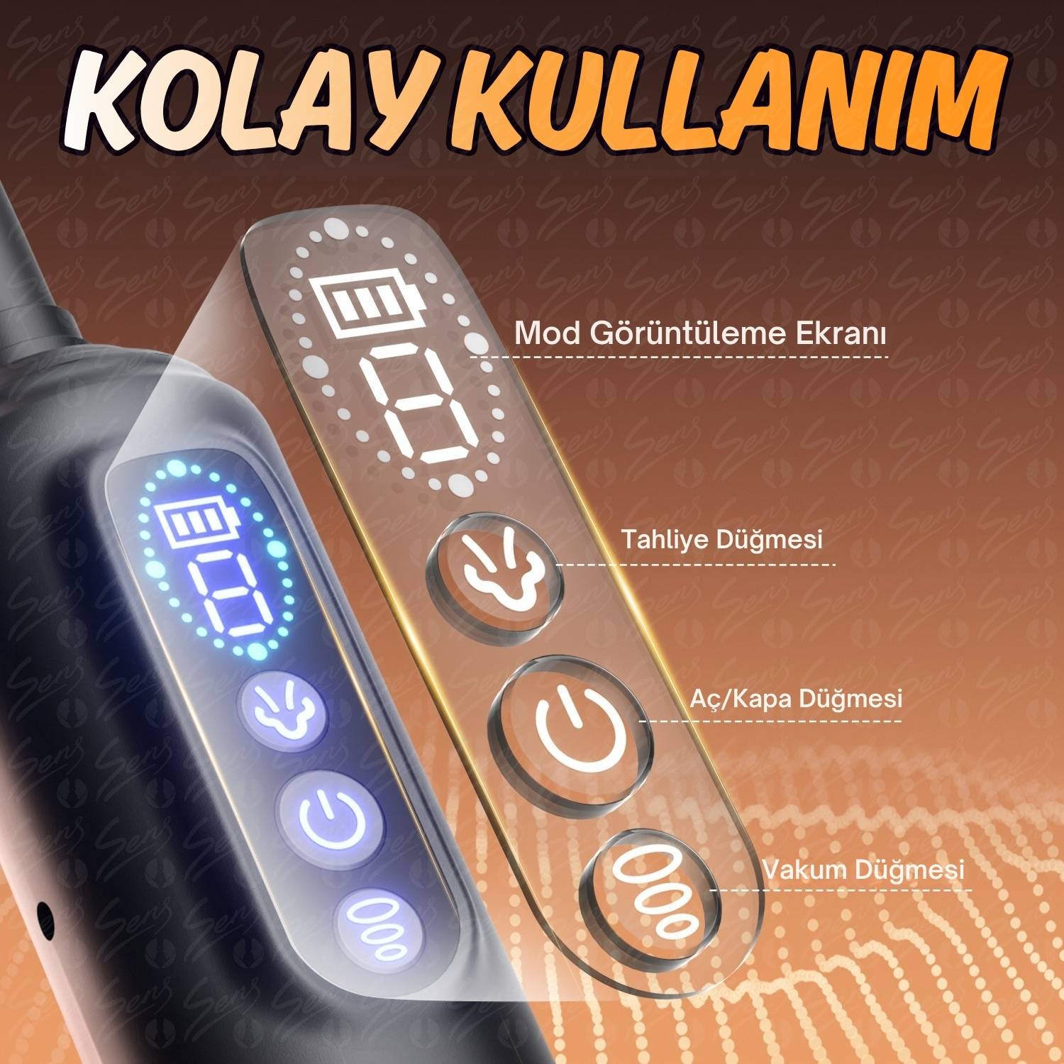 Automatic MXL1 - Ekstra Büyük Hazneli Yedek Başlıklı 6 Emiş Modlu Dijital Ekran Profesyonel Otomatik Penis Pompası