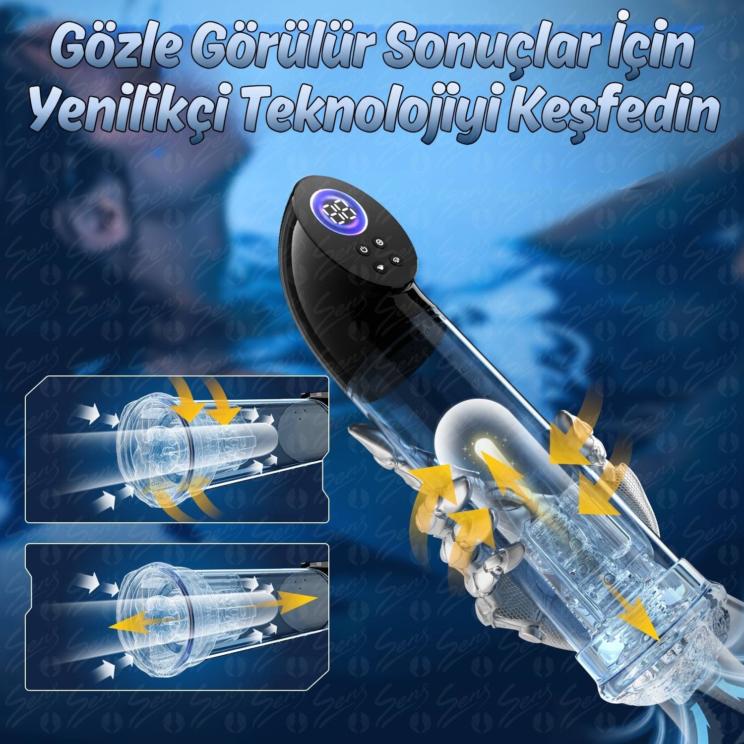 Automatic MXL2 - Ekstra Büyük Hazneli 9 Emiş Modlu Dijital Ekranlı Profesyonel Otomatik Penis Pompası