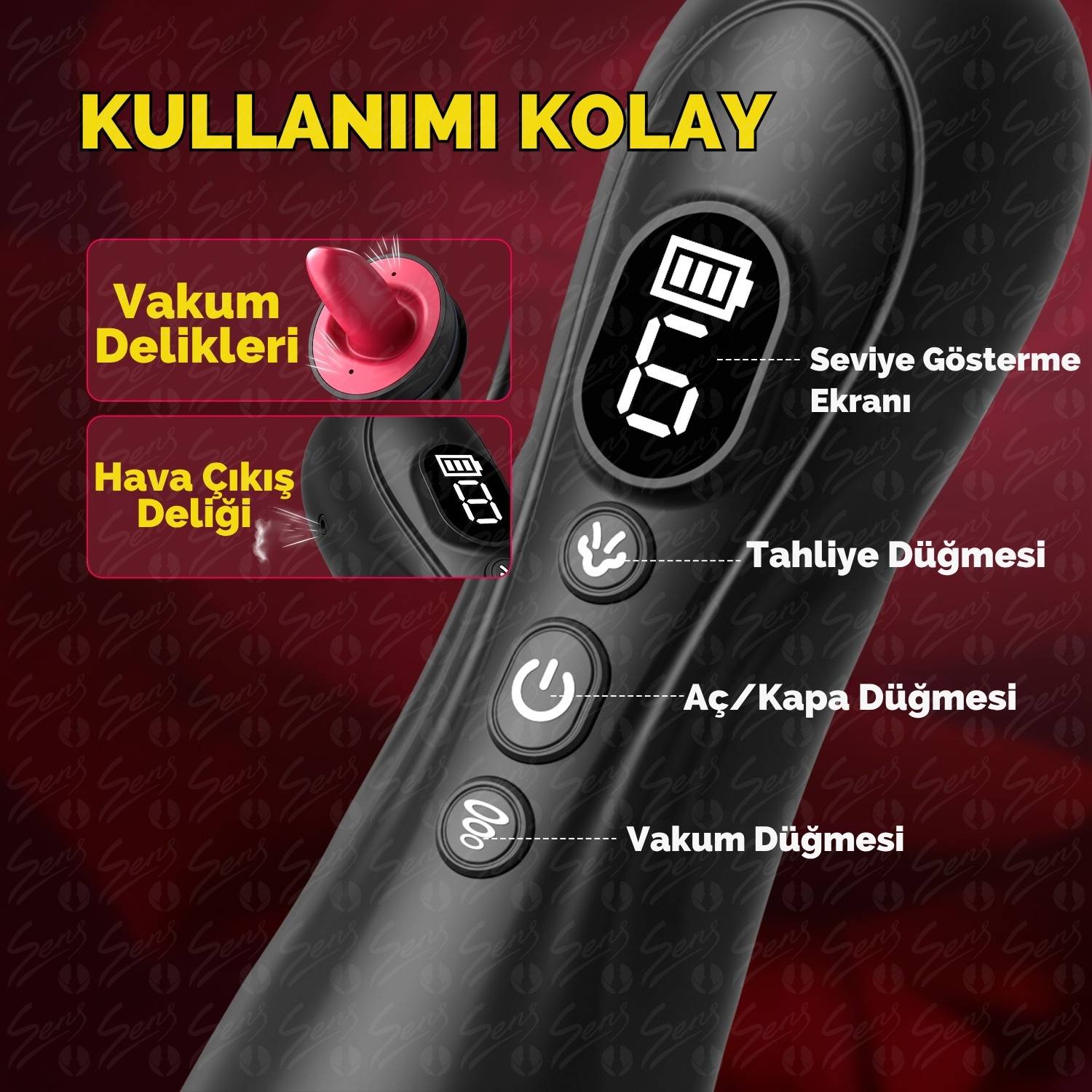 Automatic Tongue - 9 Emiş Modlu 9 Titreşim ve Rotasyon Dil Hareketli Profesyonel Otomatik Göğüs ve Vajina Vakum Pompası