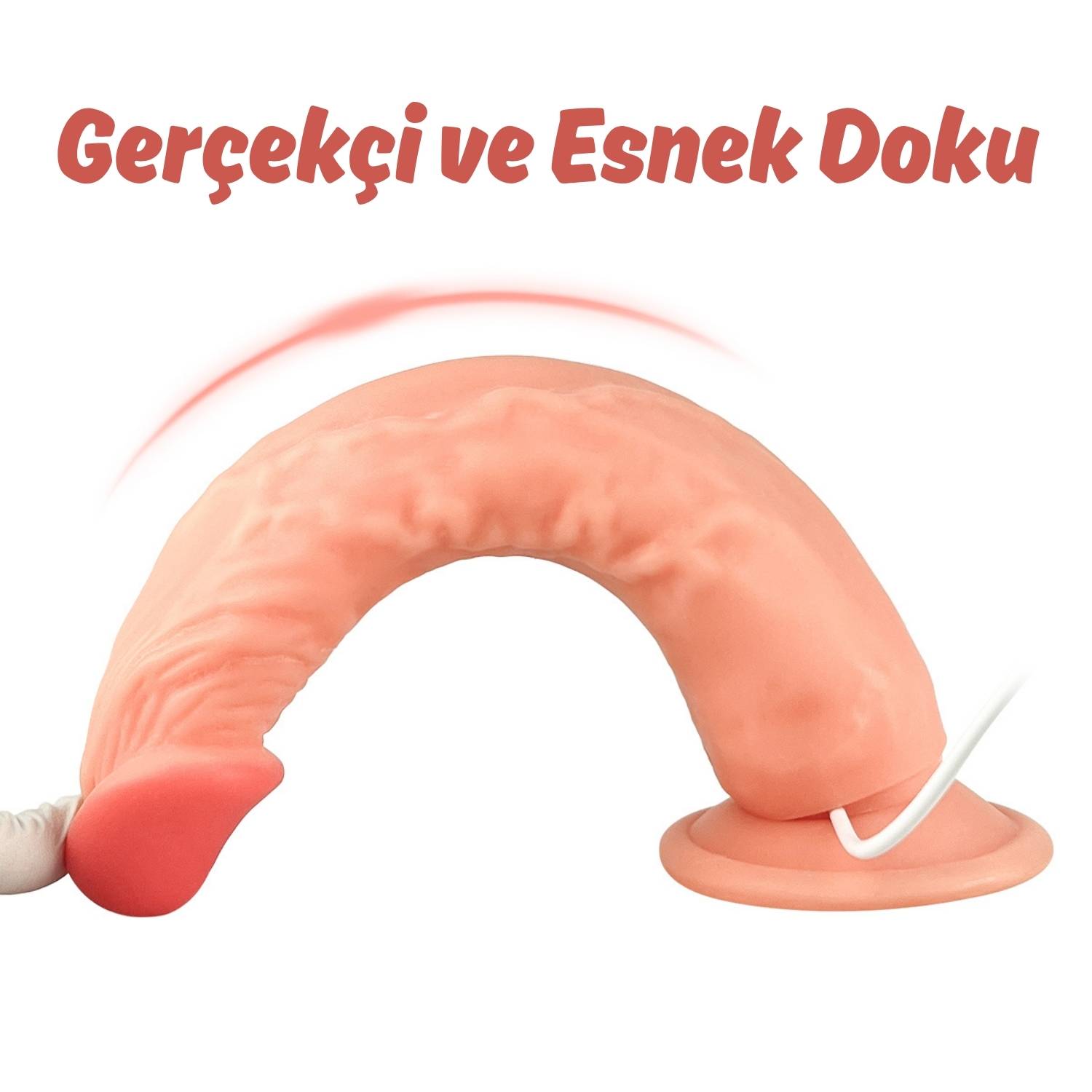 Kendrick - Kumandalı Vantuzlu Testissiz Güçlü Titreşimli Gerçekçi Yapay Penis Realistik Dokuda Dildo 22 CM