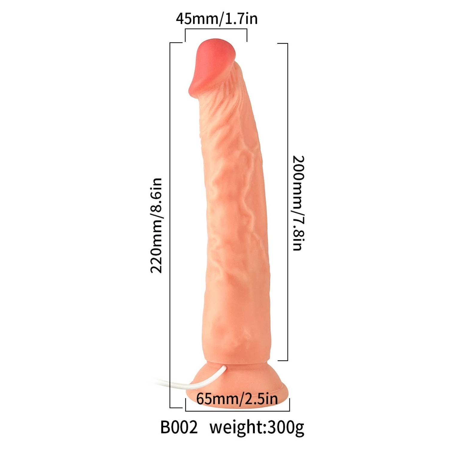 Kendrick - Kumandalı Vantuzlu Testissiz Güçlü Titreşimli Gerçekçi Yapay Penis Realistik Dokuda Dildo 22 CM