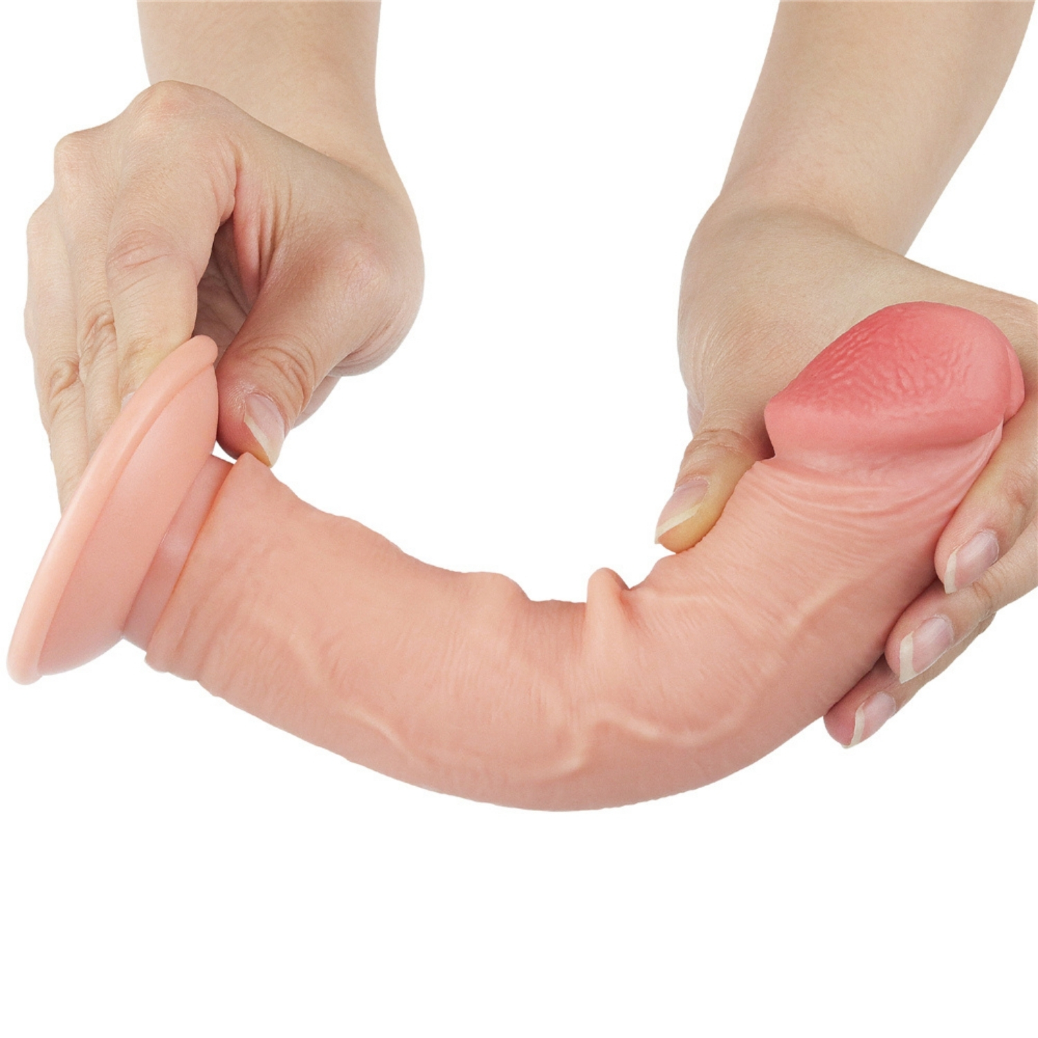 Leo - Hareketli Kayar Deri Çift Katmanlı Realistik Vibratör Dildo Ultra Yumuşak Testissiz Gerçekçi Titreşimli Yapay Penis