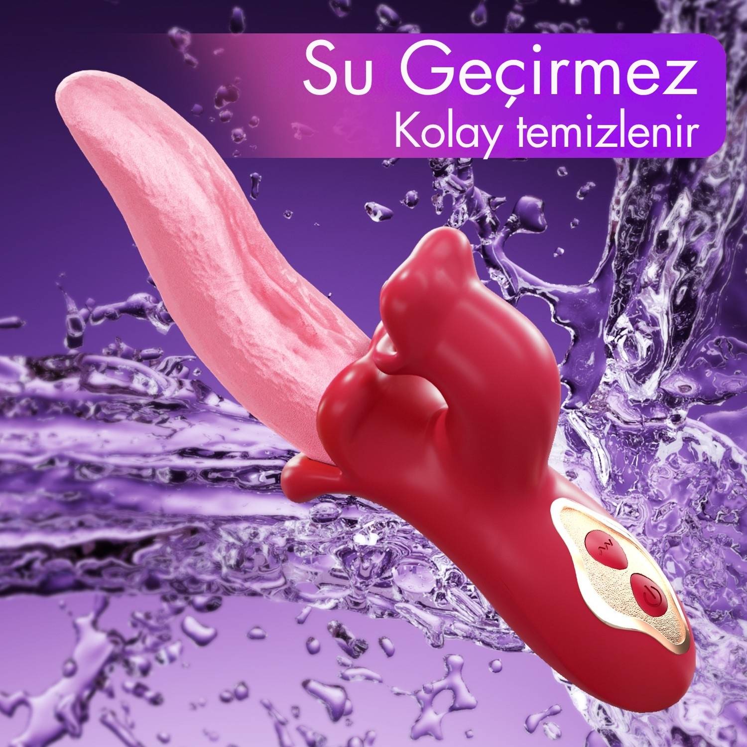Lori - Şarjlı 360° Rotasyon Hareketli ve Güçlü Titreşimli Aynı Anda G Spot ve Klitoris Uyarıcı Dil Vibratör
