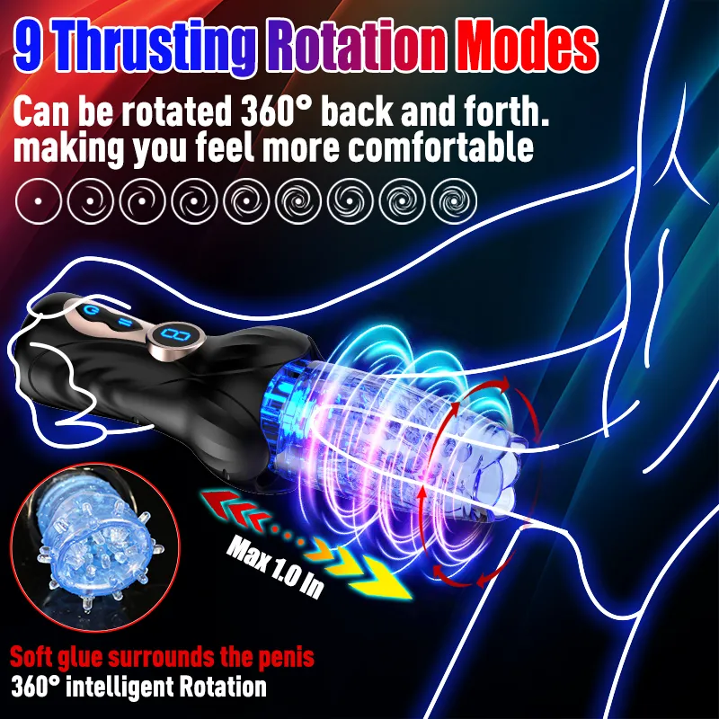 Masterbator - Şarjlı 360° Rotasyon (Dönme) ve İleri Geri Hareketli Otomatik Mastürbatör