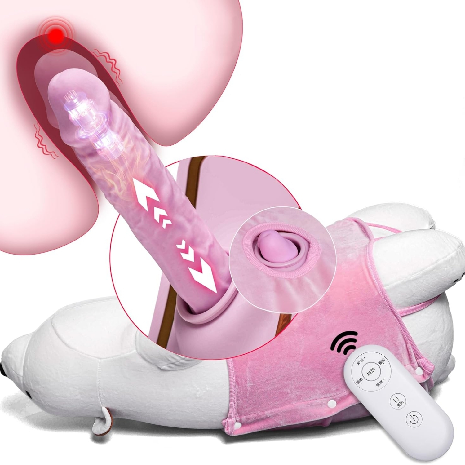 Polar Bear Sex Machine - Şarjlı Kumandalı İleri Geri Hareketli Isıtmalı Titreşimli Peluş Ayı Sex Makinesi