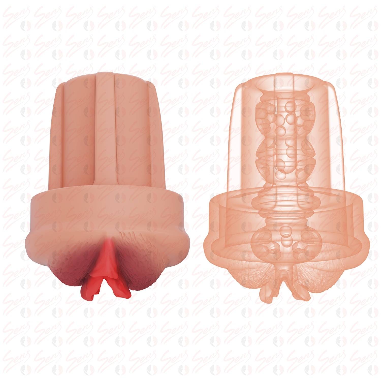 Pump Sleeve MXL - Hazneyi Kavrayan Büyük ve Geliştirilmiş Süper Gerçekçi Tırtıklı Doku Penis Pompası Vajina Başlığı