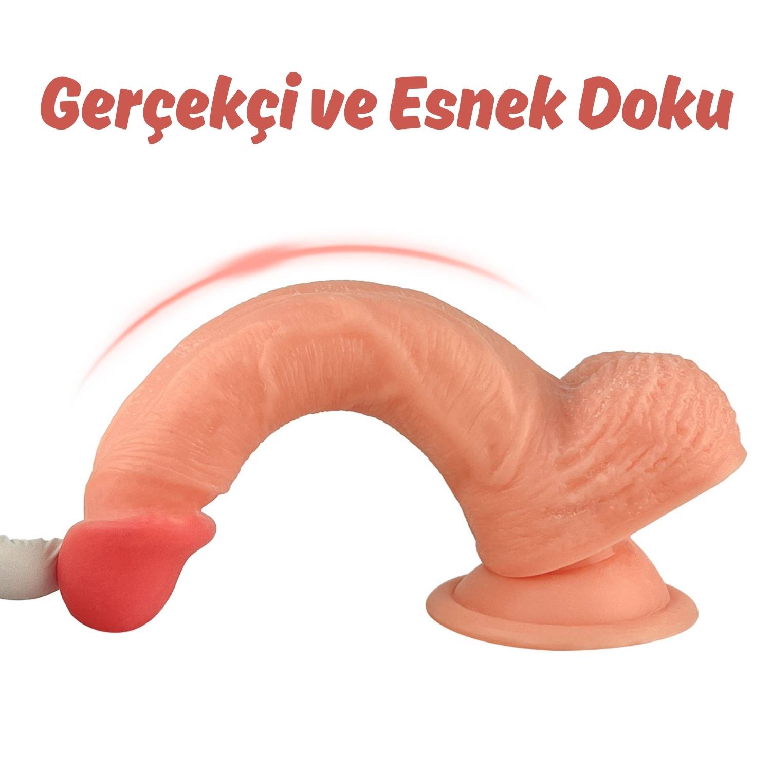 Ricky - Kumandalı Vantuzlu Güçlü Titreşimli Gerçekçi Yapay Penis Realistik Dokuda Dildo 20 CM