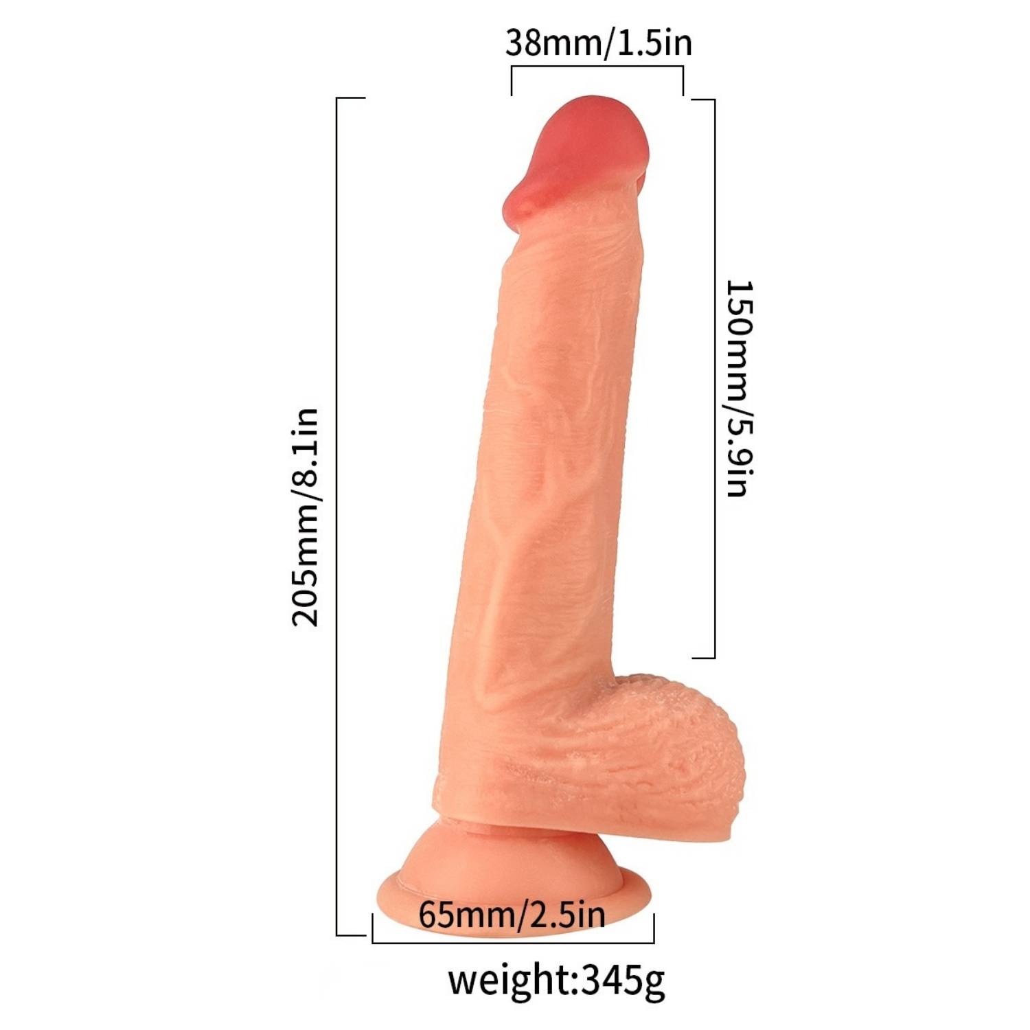 Ricky - Kumandalı Vantuzlu Güçlü Titreşimli Gerçekçi Yapay Penis Realistik Dokuda Dildo 20 CM