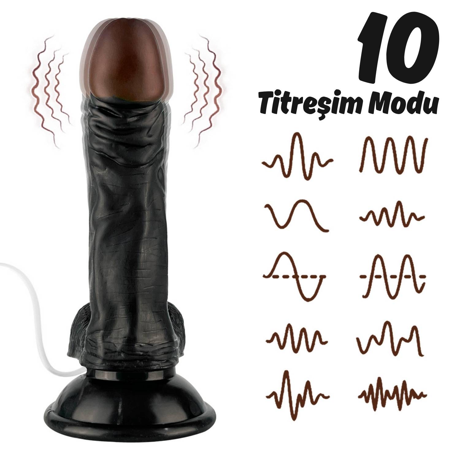 Ryan - Kumandalı Vantuzlu Güçlü Titreşimli Gerçekçi Zenci Yapay Penis Realistik Dokuda Dildo 21 CM