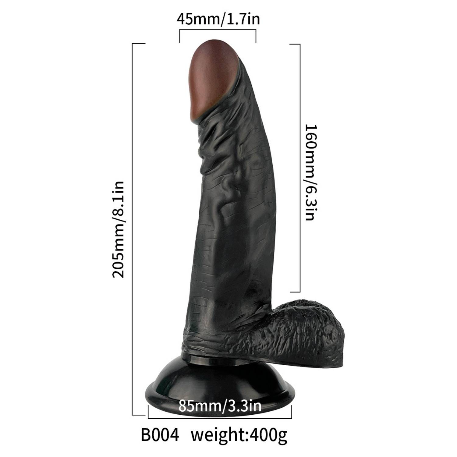 Ryan - Kumandalı Vantuzlu Güçlü Titreşimli Gerçekçi Zenci Yapay Penis Realistik Dokuda Dildo 21 CM