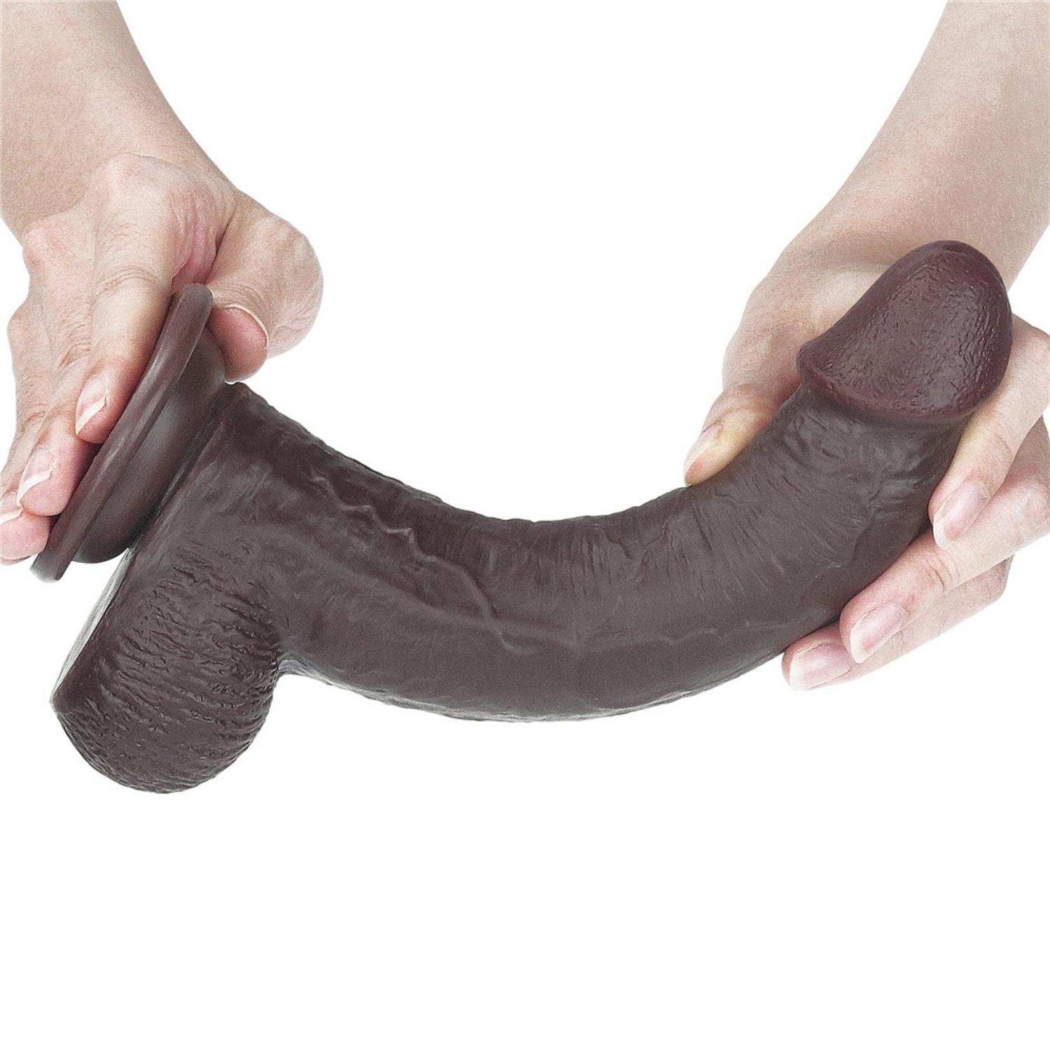 Simon - Hareketli Kayar Deri Çift Katmanlı Realistik Vibratör Dildo Ultra Yumuşak Gerçekçi Titreşimli Zenci Yapay Penis