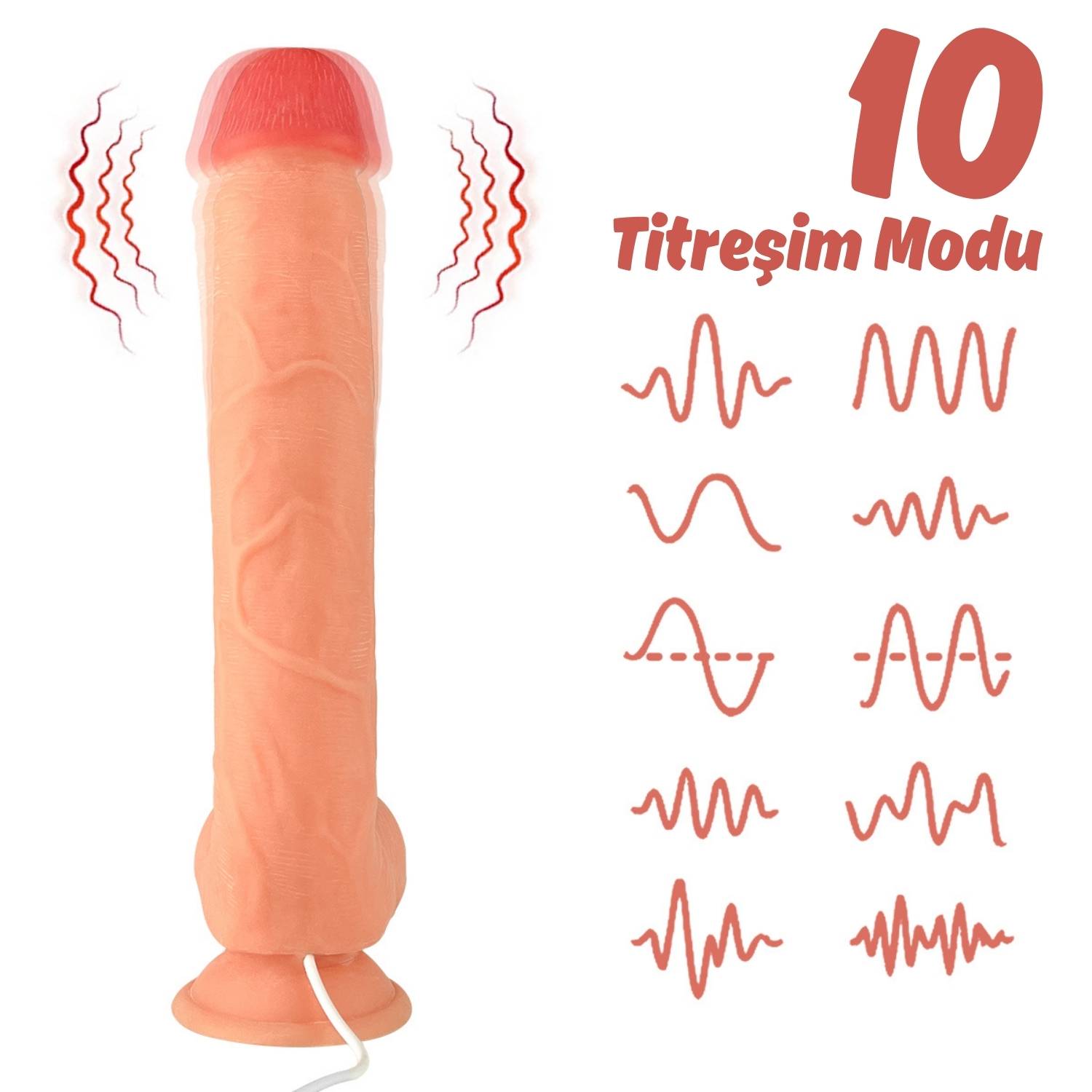 Thomas - Kumandalı Büyük Boy Güçlü Titreşimli Gerçekçi Yapay Penis Realistik Dokuda Dildo 28 CM