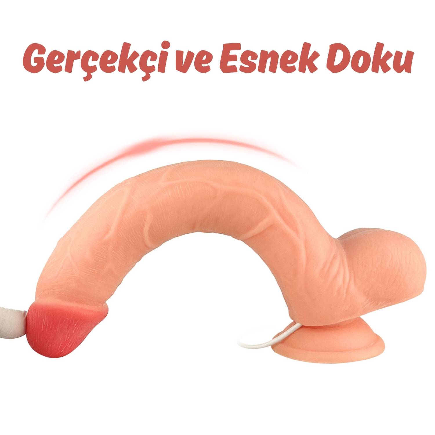 Thomas - Kumandalı Büyük Boy Güçlü Titreşimli Gerçekçi Yapay Penis Realistik Dokuda Dildo 28 CM