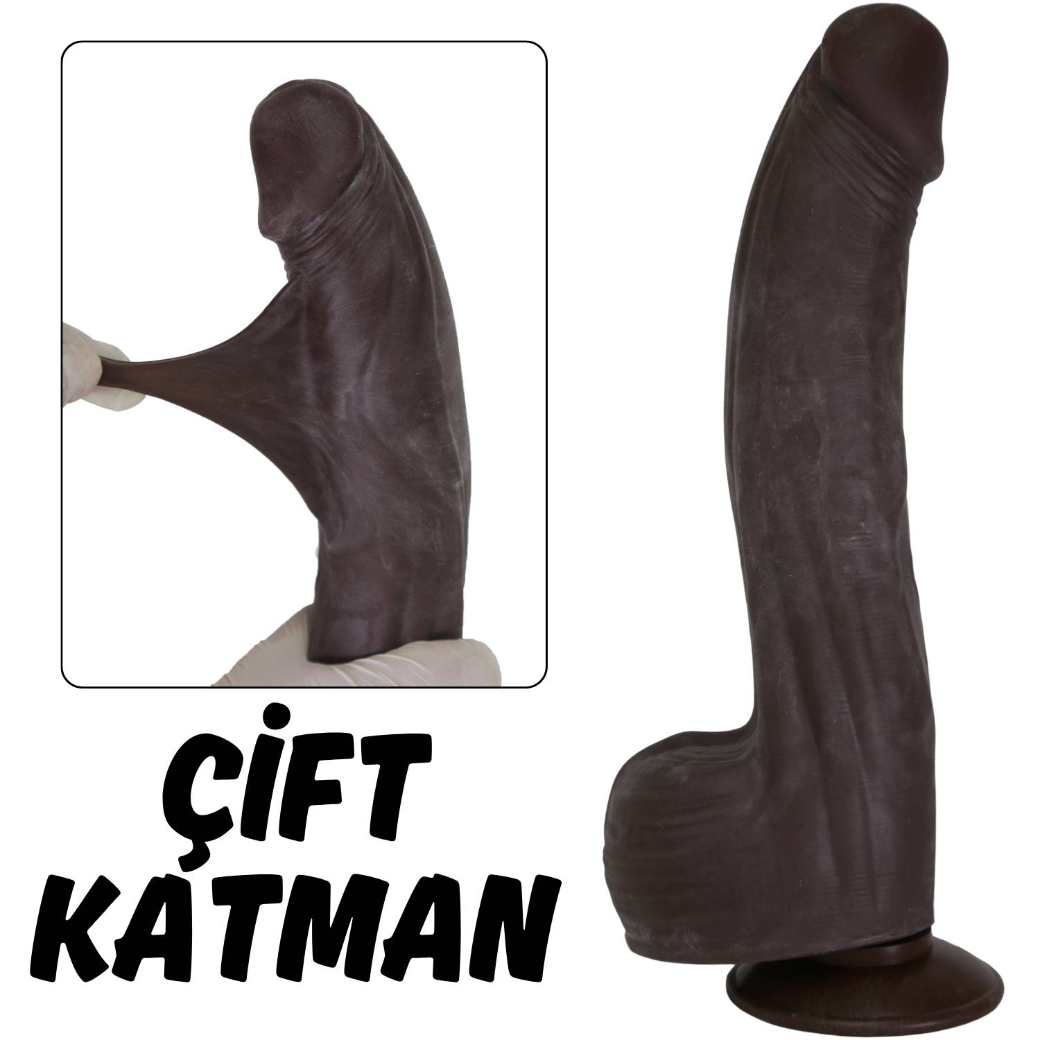 Tyler - Mega Boy Hareketli Kayar Deri Çift Katmanlı Realistik Vibratör Dildo Ultra Yumuşak Gerçekçi Titreşimli Yapay Penis