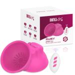 PRIME TOYS Ruby Şarjlı Uzaktan Kumandalı Meme Ucu Masajı Tırtıklı 2 in 1 Göğüs Uyarıcı Vibratör