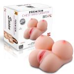 Susan - Anal Vajina Çift Girişli Titreşimli Isıtmalı Realistik Göğüs Mastürbatör 1.8 KG